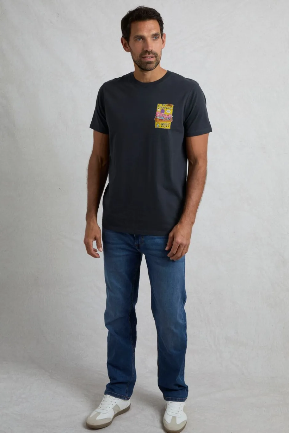 Weird Fish T-Shirts|Shrimpsons Back Print Artist T-Shirt Navy