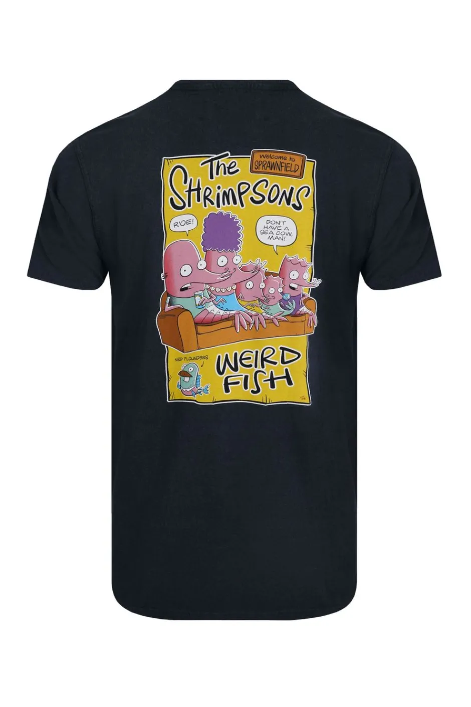 Weird Fish T-Shirts|Shrimpsons Back Print Artist T-Shirt Navy