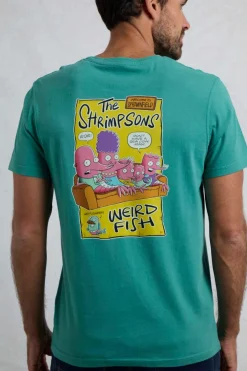 Weird Fish T-Shirts|Shrimpsons Back Print Artist T-Shirt Viridis