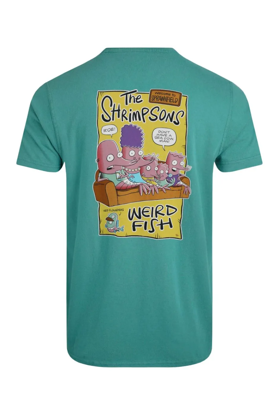 Weird Fish T-Shirts|Shrimpsons Back Print Artist T-Shirt Viridis
