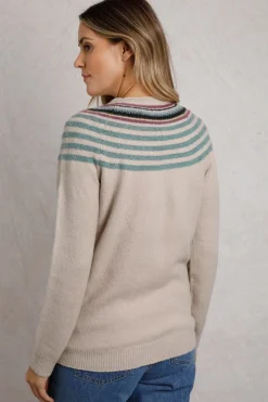 Weird Fish Jumpers & Cardigans|Knitwear|Sinatra Eco Patterned Knit Jumper Ecru