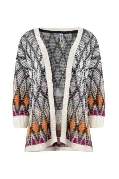 Weird Fish Jumpers & Cardigans|Knitwear|Sintra Patterned Kimono Cream