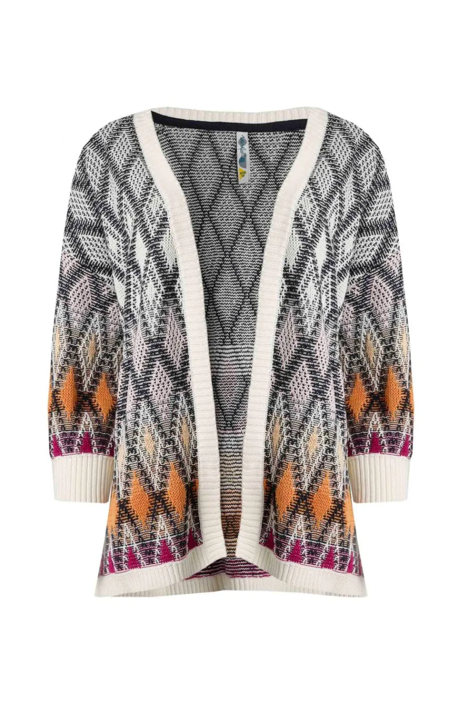 Weird Fish Jumpers & Cardigans|Knitwear|Sintra Patterned Kimono Cream