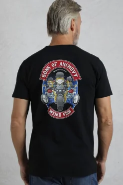 Weird Fish T-Shirts|Sons of Anchovy Back Print Artist T-Shirt Black