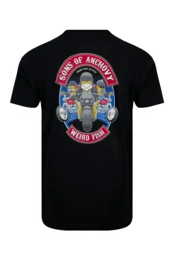 Weird Fish T-Shirts|Sons of Anchovy Back Print Artist T-Shirt Black