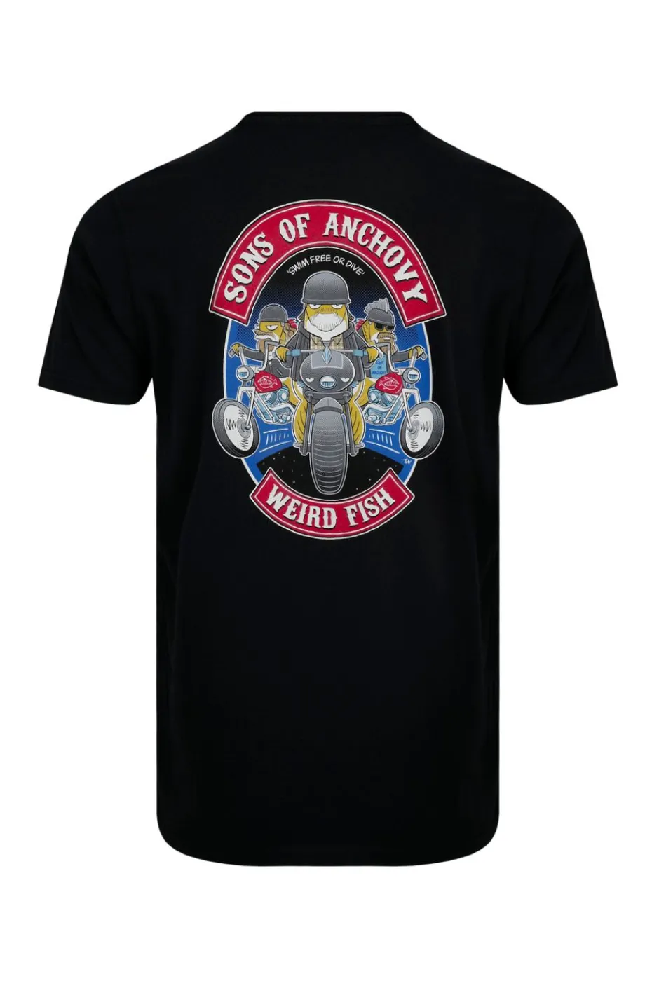 Weird Fish T-Shirts|Sons of Anchovy Back Print Artist T-Shirt Black