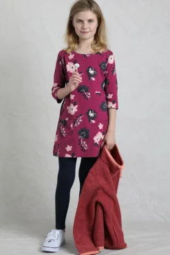 Weird Fish Kids Dresses & Leggings|Starlight Girls Organic Cotton Printed Dress Boysenberry