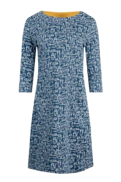 Weird Fish Dresses|Starshine Organic Cotton Jersey Dress Light Blue