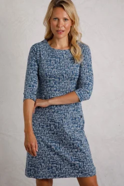 Weird Fish Dresses|Starshine Organic Cotton Jersey Dress Light Blue