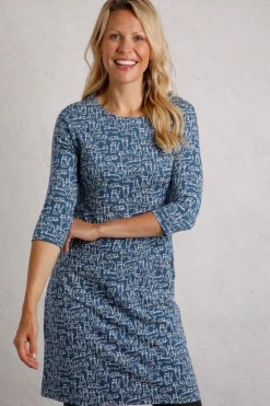 Weird Fish Dresses|Starshine Organic Cotton Jersey Dress Light Blue