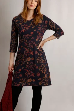 Weird Fish Dresses|Starshine Organic Cotton Jersey Dress Nightshade