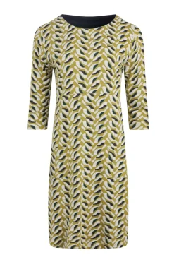Weird Fish Dresses|Starshine Organic Cotton Jersey Dress Warm Olive