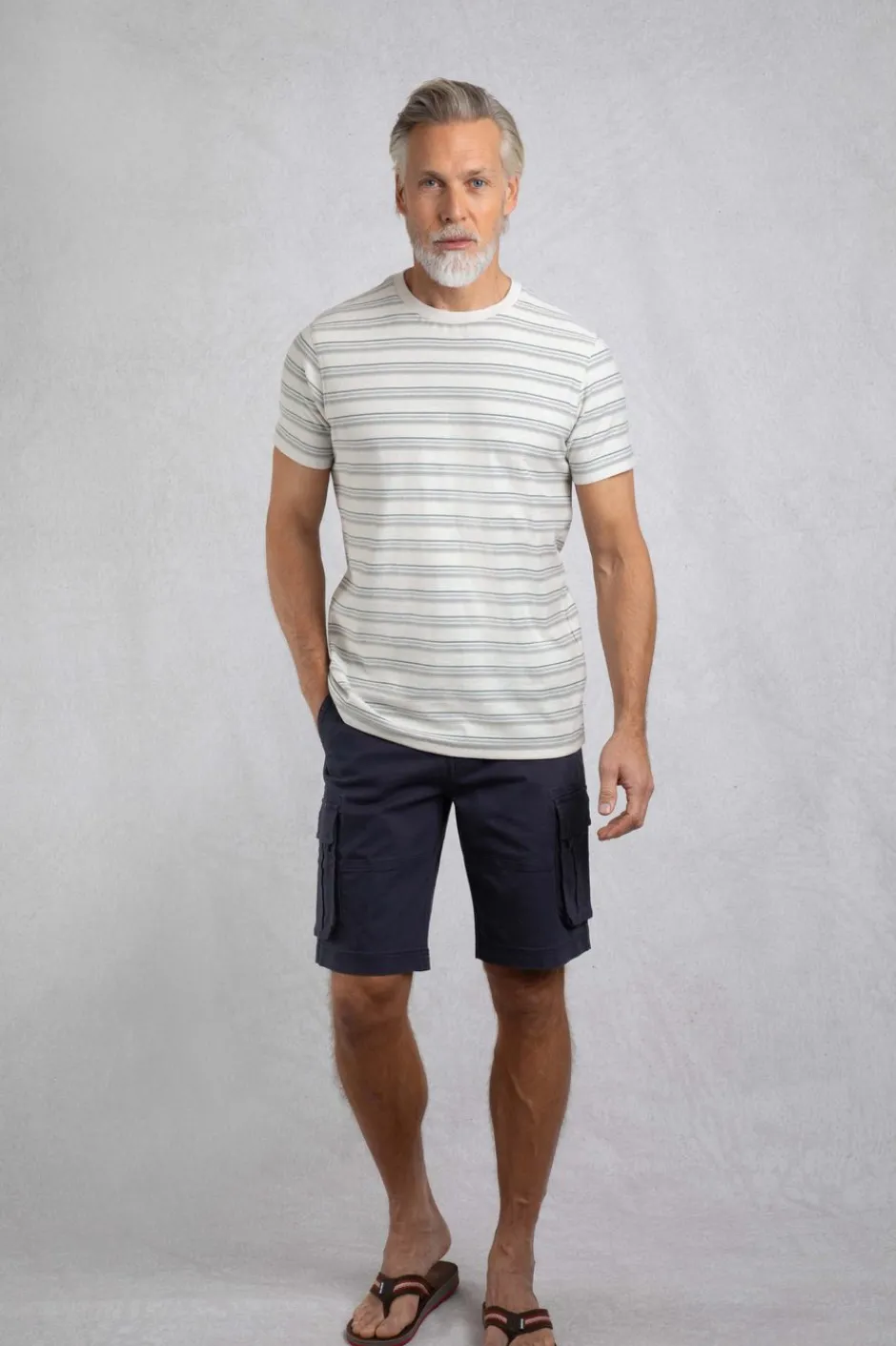 Weird Fish T-Shirts|Steve Striped T-Shirt Ecru