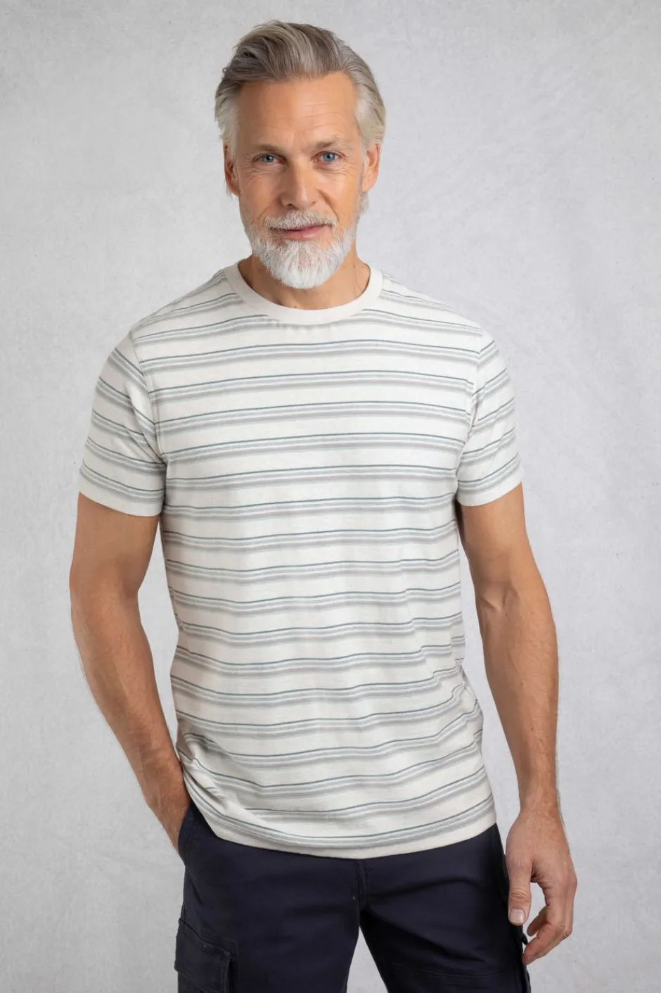 Weird Fish T-Shirts|Steve Striped T-Shirt Ecru