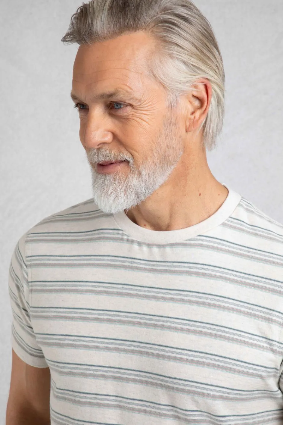 Weird Fish T-Shirts|Steve Striped T-Shirt Ecru