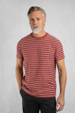 Weird Fish T-Shirts|Steve Striped T-Shirt Paprika