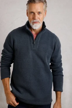 Weird Fish Fleece|Stowe Eco 1/4 Zip Soft Knit Fleece Dusty Blue