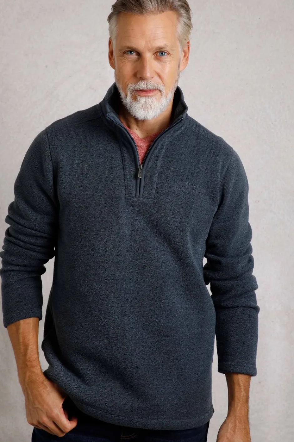 Weird Fish Fleece|Stowe Eco 1/4 Zip Soft Knit Fleece Dusty Blue
