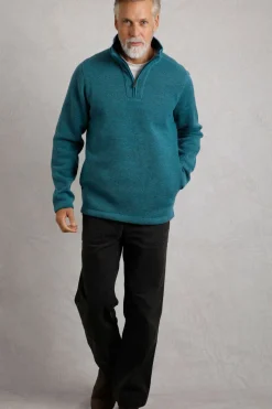 Weird Fish Fleece|Stowe Eco 1/4 Zip Soft Knit Fleece Deep Teal