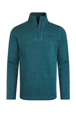 Weird Fish Fleece|Stowe Eco 1/4 Zip Soft Knit Fleece Deep Teal