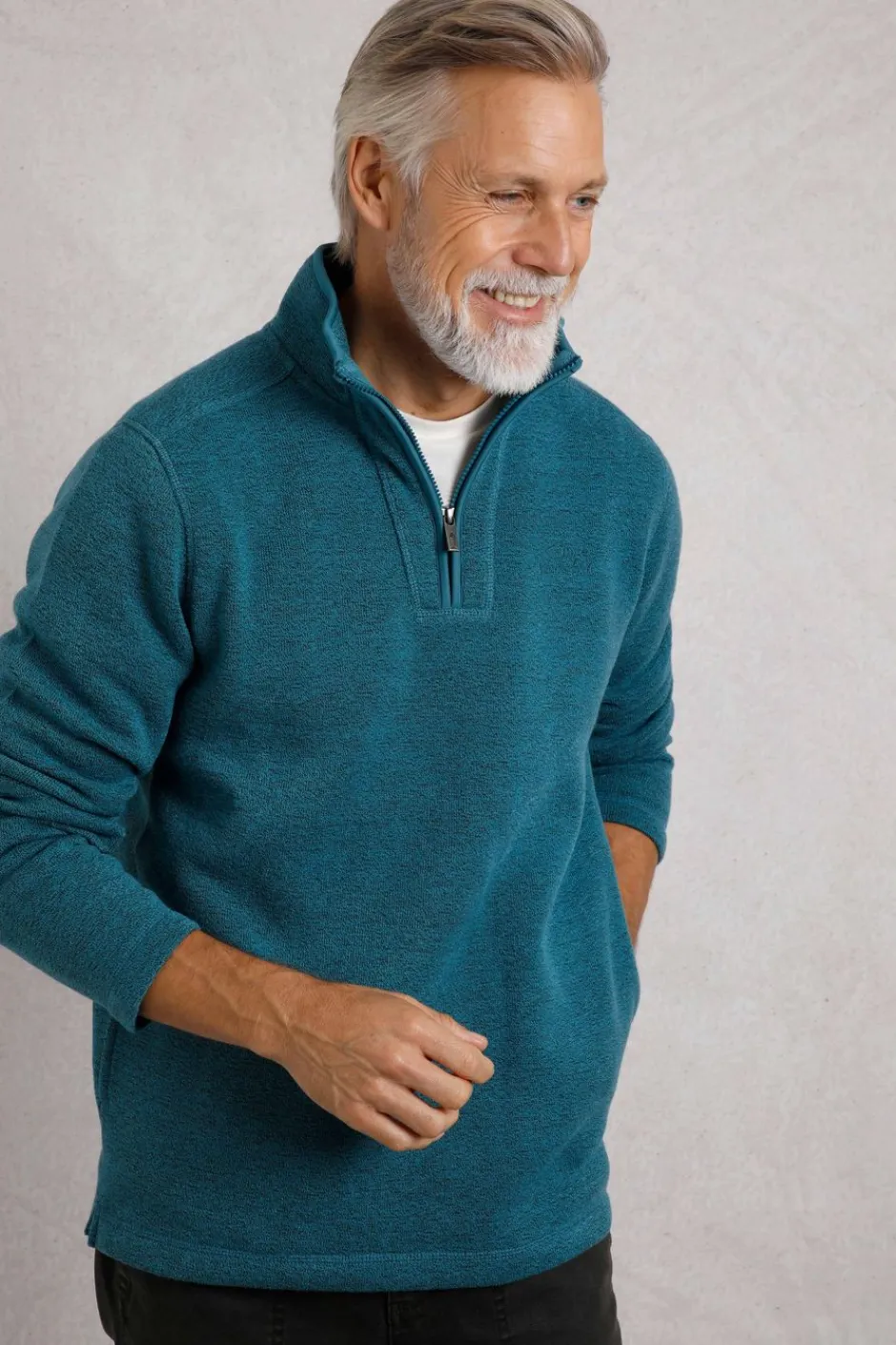 Weird Fish Fleece|Stowe Eco 1/4 Zip Soft Knit Fleece Deep Teal