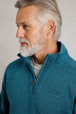 Weird Fish Fleece|Stowe Eco 1/4 Zip Soft Knit Fleece Deep Teal