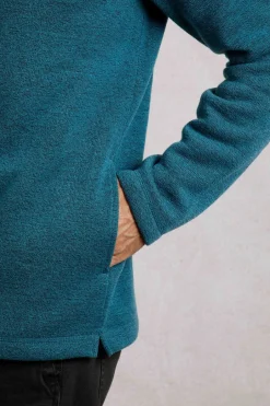 Weird Fish Fleece|Stowe Eco 1/4 Zip Soft Knit Fleece Deep Teal