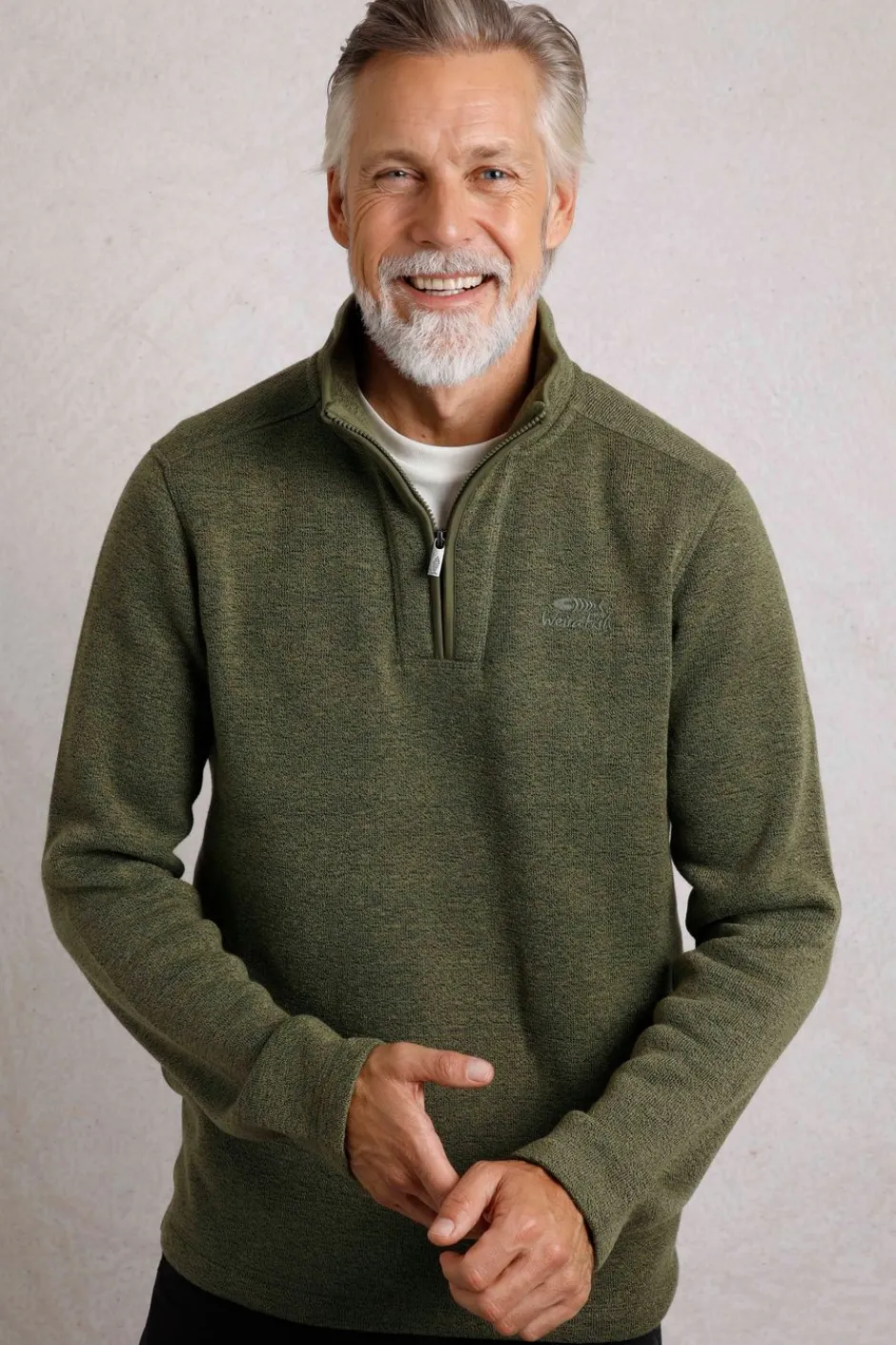 Weird Fish Fleece|Stowe Eco 1/4 Zip Soft Knit Fleece Olive Green