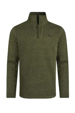Weird Fish Fleece|Stowe Eco 1/4 Zip Soft Knit Fleece Olive Green