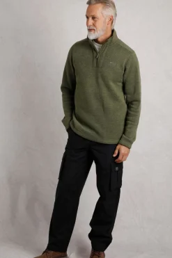 Weird Fish Fleece|Stowe Eco 1/4 Zip Soft Knit Fleece Olive Green