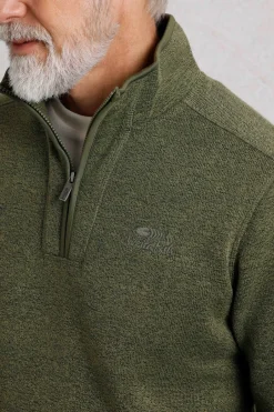 Weird Fish Fleece|Stowe Eco 1/4 Zip Soft Knit Fleece Olive Green