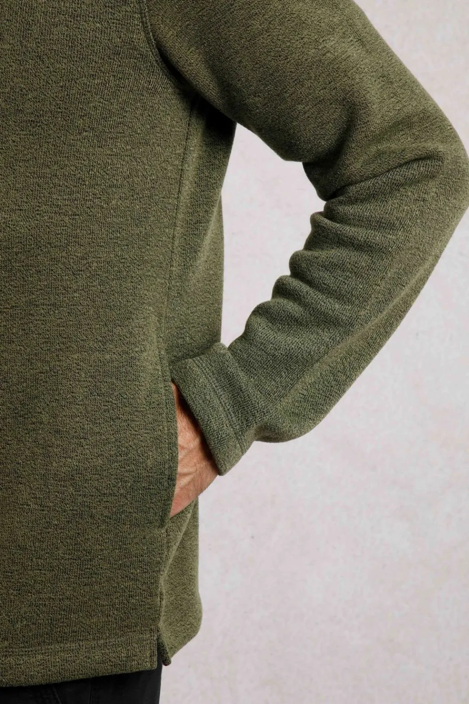 Weird Fish Fleece|Stowe Eco 1/4 Zip Soft Knit Fleece Olive Green