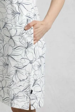 Weird Fish Dresses|Suffolks Organic Cotton Printed Jersey Dress Light Cream