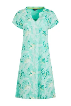 Weird Fish Dresses|Suffolks Organic Cotton Printed Jersey Dress Aqua