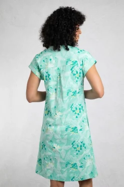 Weird Fish Dresses|Suffolks Organic Cotton Printed Jersey Dress Aqua