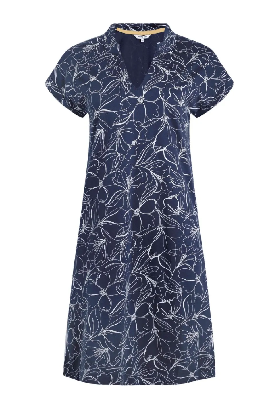 Weird Fish Dresses|Suffolks Organic Cotton Printed Jersey Dress Dark Navy