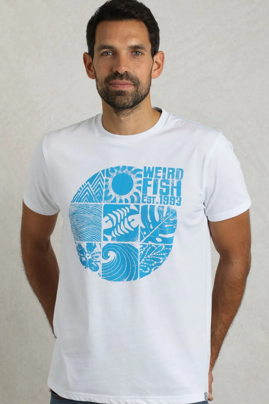 Weird Fish T-Shirts|Summer Sector Front Print Eco Graphic T-Shirt White