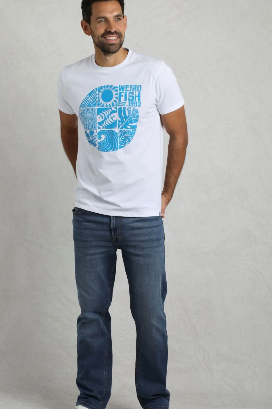 Weird Fish T-Shirts|Summer Sector Front Print Eco Graphic T-Shirt White