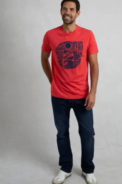 Weird Fish T-Shirts|Summer Sector Front Print Eco Graphic T-Shirt Retro Red