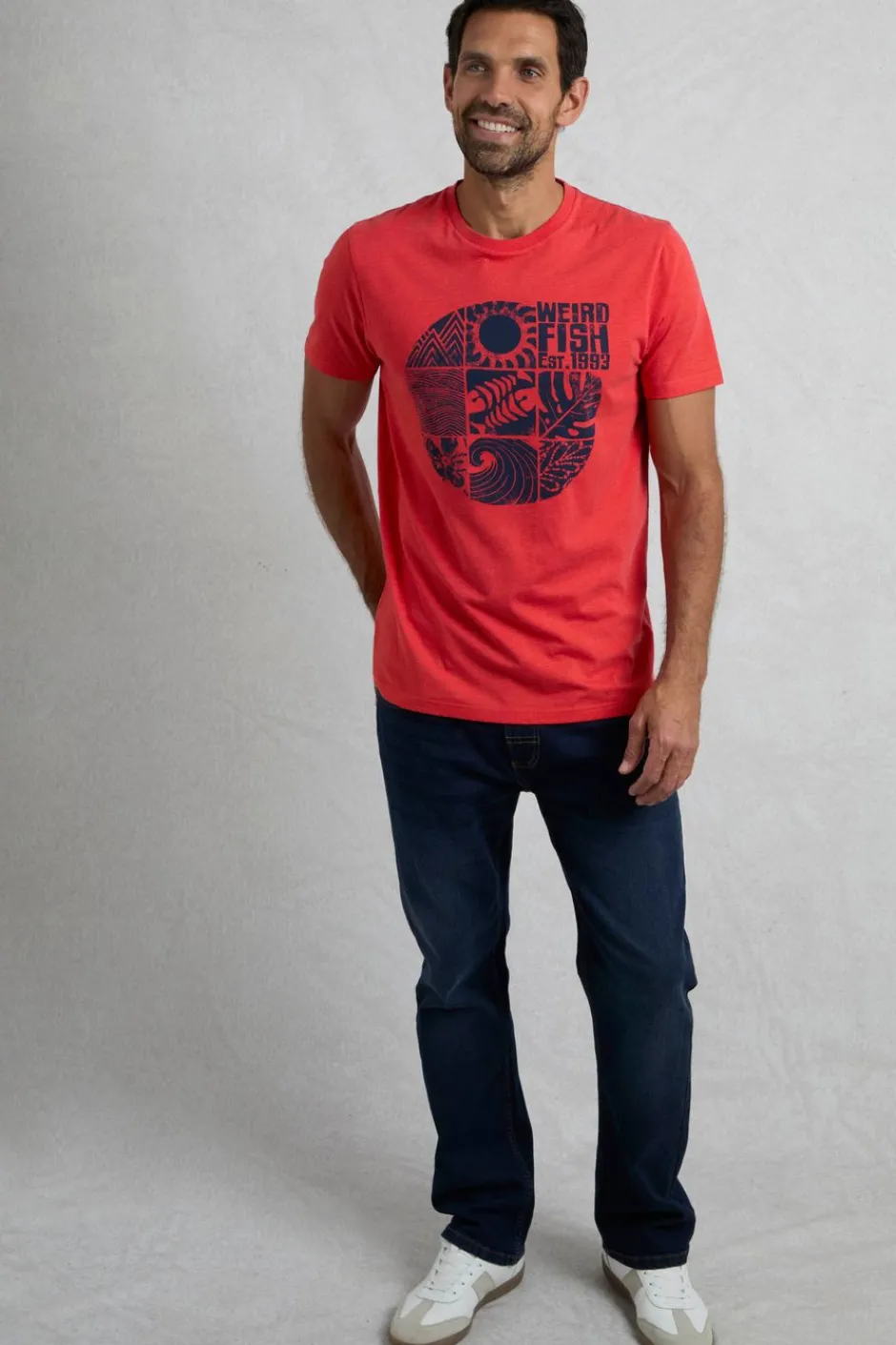 Weird Fish T-Shirts|Summer Sector Front Print Eco Graphic T-Shirt Retro Red
