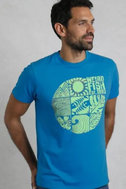 Weird Fish T-Shirts|Summer Sector Front Print Eco Graphic T-Shirt Lagoon Blue