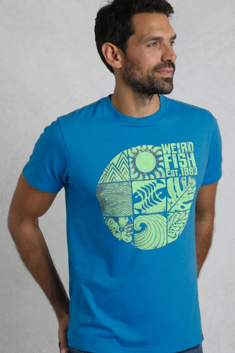 Weird Fish T-Shirts|Summer Sector Front Print Eco Graphic T-Shirt Lagoon Blue