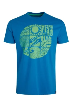 Weird Fish T-Shirts|Summer Sector Front Print Eco Graphic T-Shirt Lagoon Blue