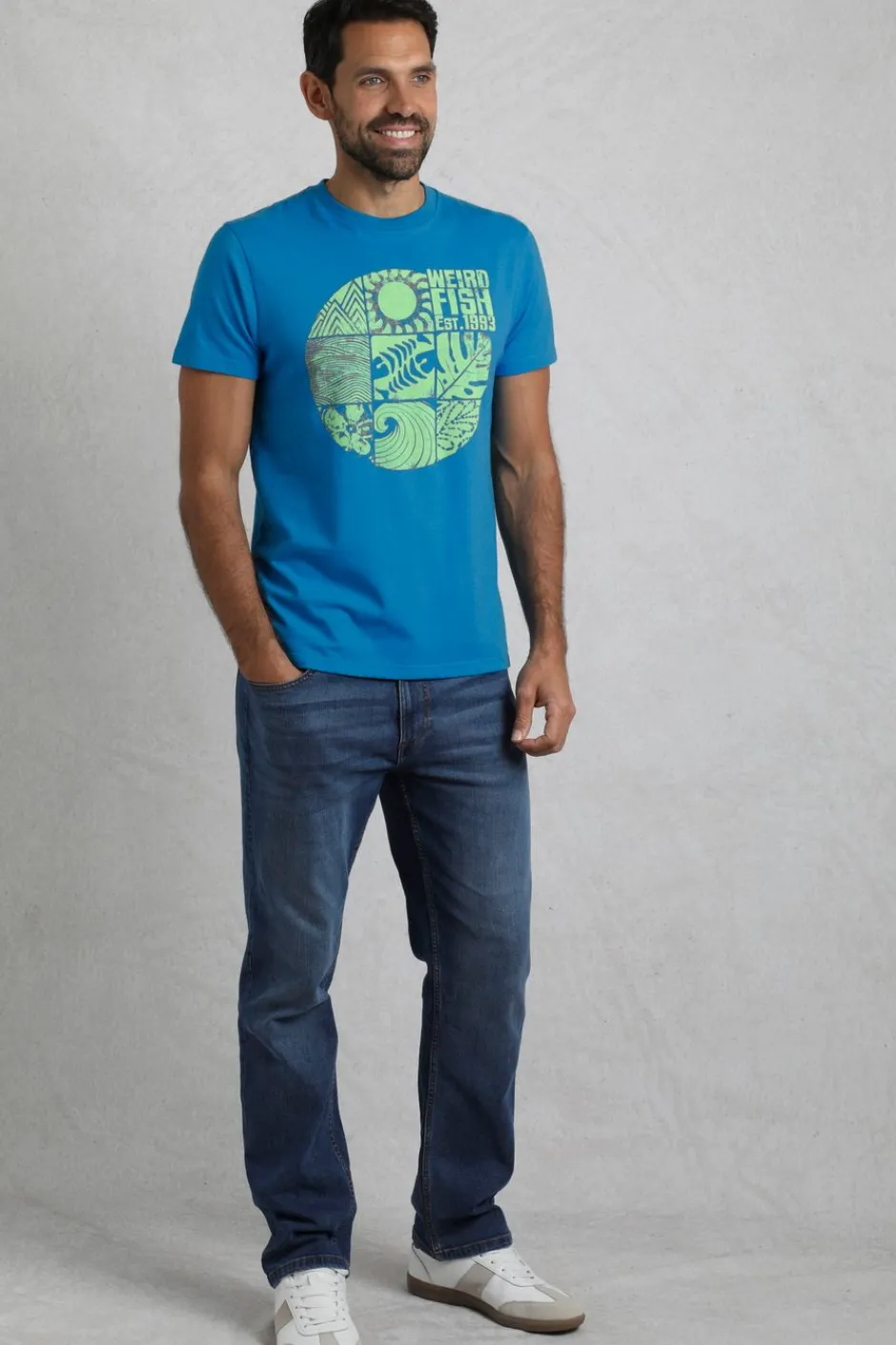 Weird Fish T-Shirts|Summer Sector Front Print Eco Graphic T-Shirt Lagoon Blue