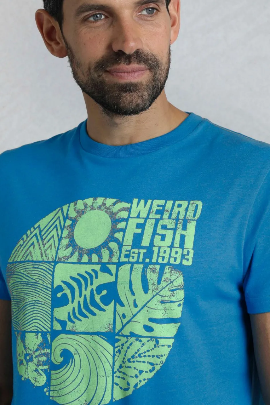 Weird Fish T-Shirts|Summer Sector Front Print Eco Graphic T-Shirt Lagoon Blue