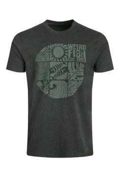 Weird Fish T-Shirts|Summer Sector Front Print Eco Graphic T-Shirt Washed Black