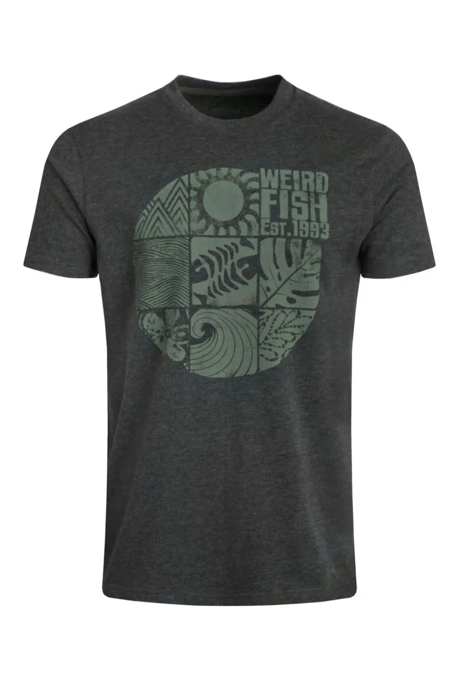 Weird Fish T-Shirts|Summer Sector Front Print Eco Graphic T-Shirt Washed Black