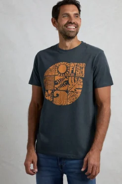 Weird Fish T-Shirts|Summer Sector Front Print Eco Graphic T-Shirt Navy