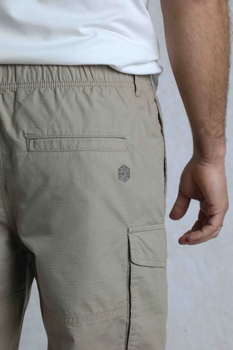 Weird Fish Trousers & Jeans|Summersville 3/4 Length Ripstop Cargo Trousers Flint Stone