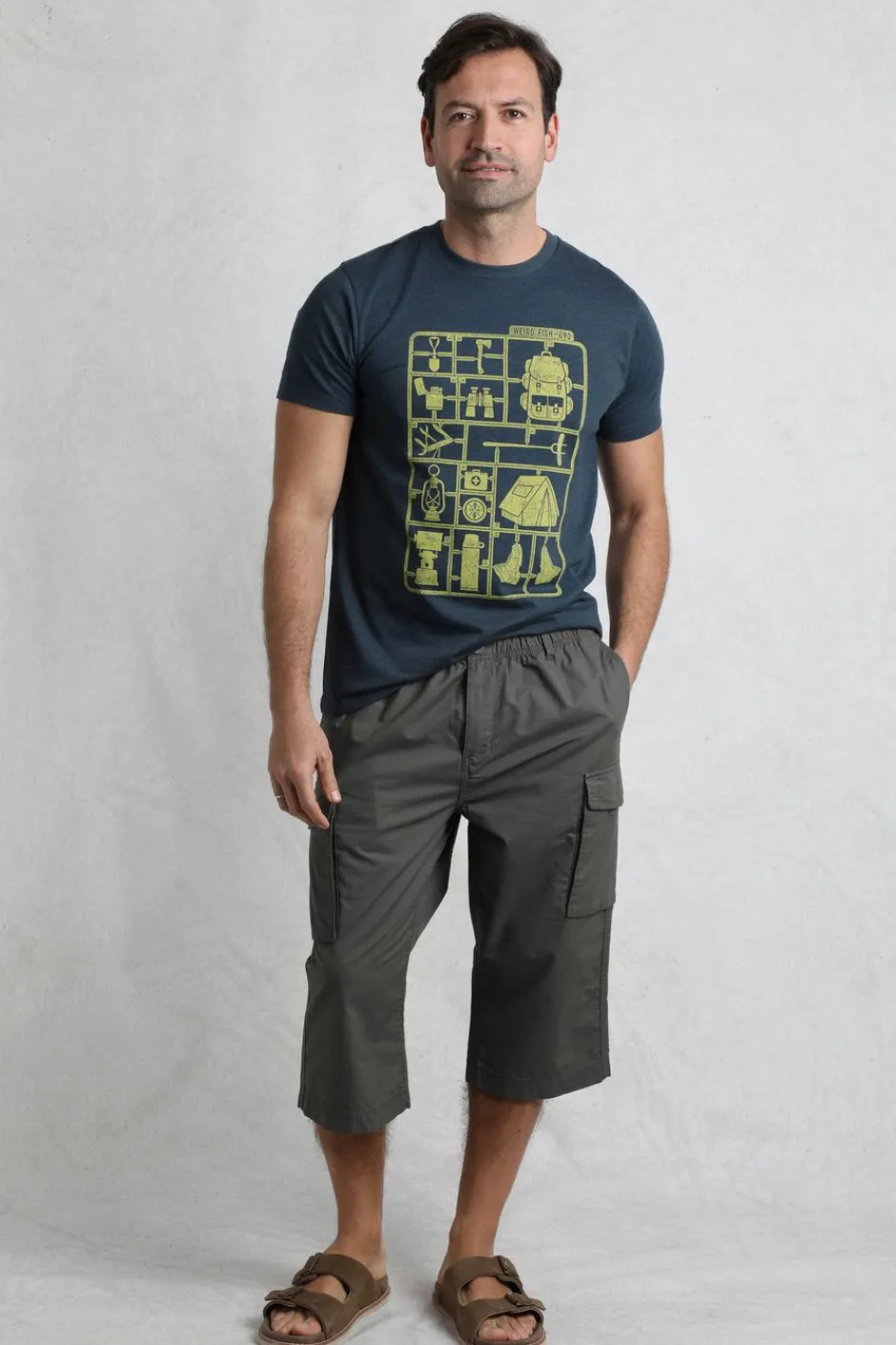 Weird Fish Trousers & Jeans|Summersville 3/4 Length Ripstop Cargo Trousers Dark Grey